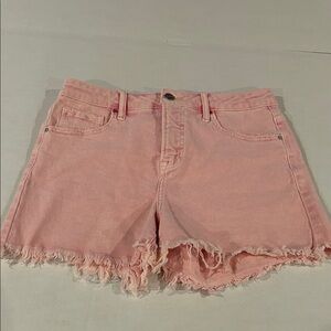 Risen distressed light pink shorts raw hem size Large